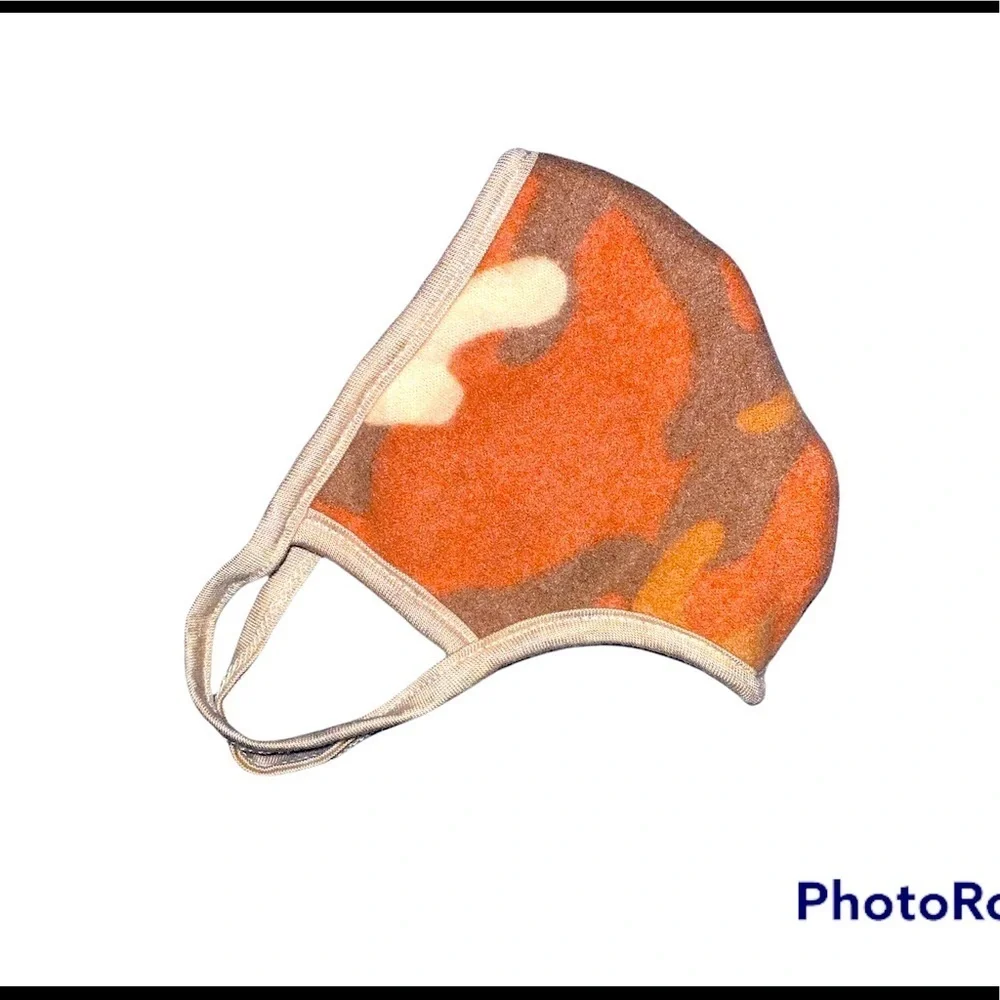 Orange camo face mask